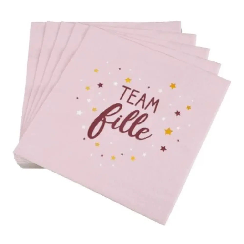 20 Serviettes en Papier 33x33cm - Team Fille