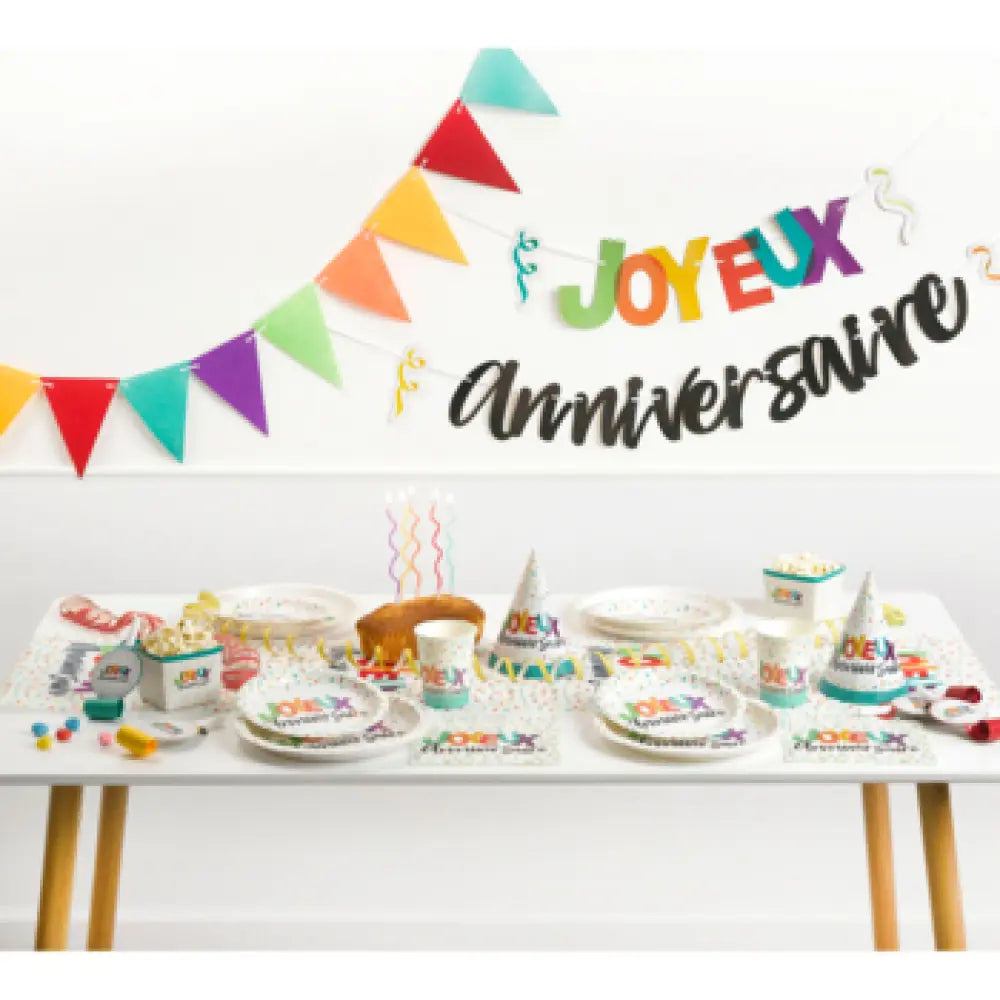 SET DE 20 SERVIETTES EN PAPIER 3 PLIS 33*33CM HAPPY CONFETTIS
