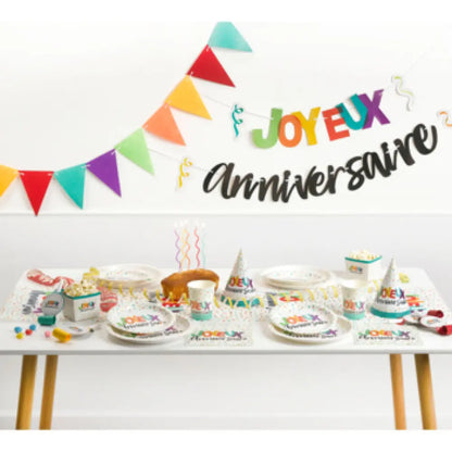 SET DE 20 SERVIETTES EN PAPIER 3 PLIS 33*33CM HAPPY CONFETTIS