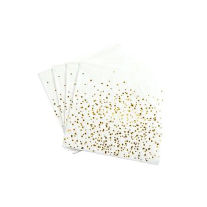 20 Serviettes en Papier 33x33cm - Confetti Or