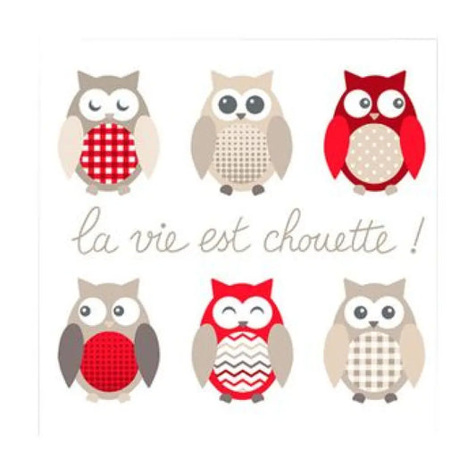 20 Serviettes en Papier 33x33cm - HIBOU