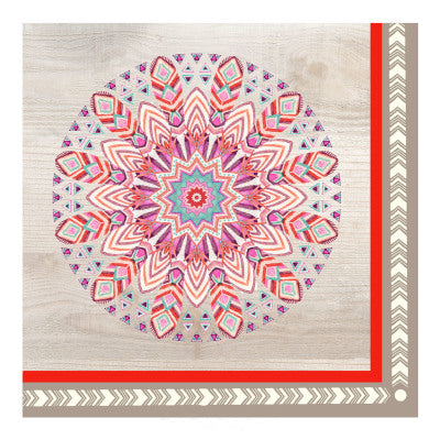 SET DE 20 SERVIETTES EN PAPIER 3 PLIS 33*33CM BOHO MANDALA