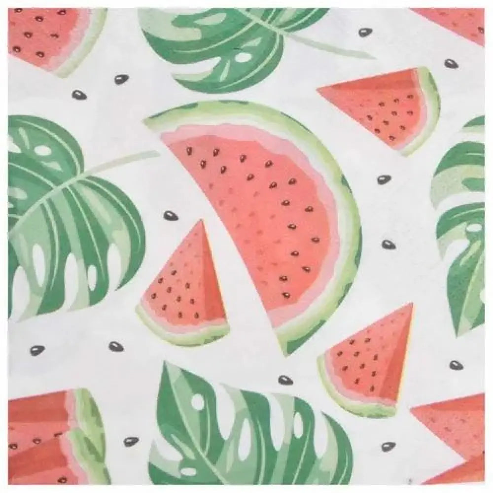 20 Serviettes en Papier 33x33cm - ''Pastèque''