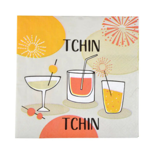 20 Serviettes en Papier 33cm - Tchin Tchin