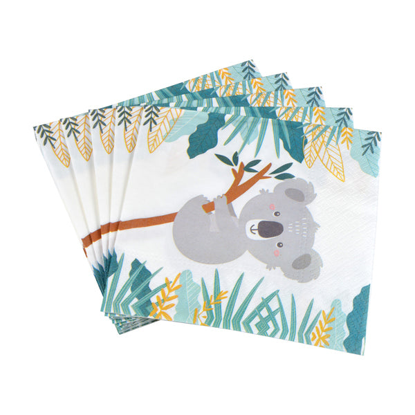 SET DE 20 SERVIETTES EN PAPIER 3 PLIS 33*33CM KOALA