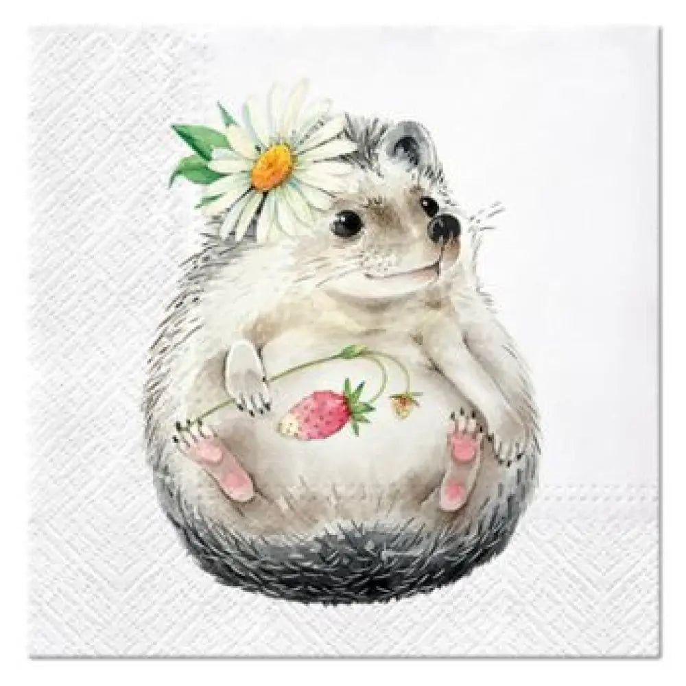 20 Serviettes en Papier 33x33cm - HERISSON MIGNON