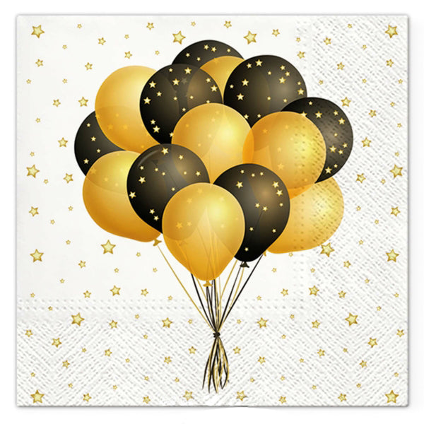 SET DE 20 SERVIETTES PAPIER 3 PLIS 33*33CM BALLONS FESTIFS