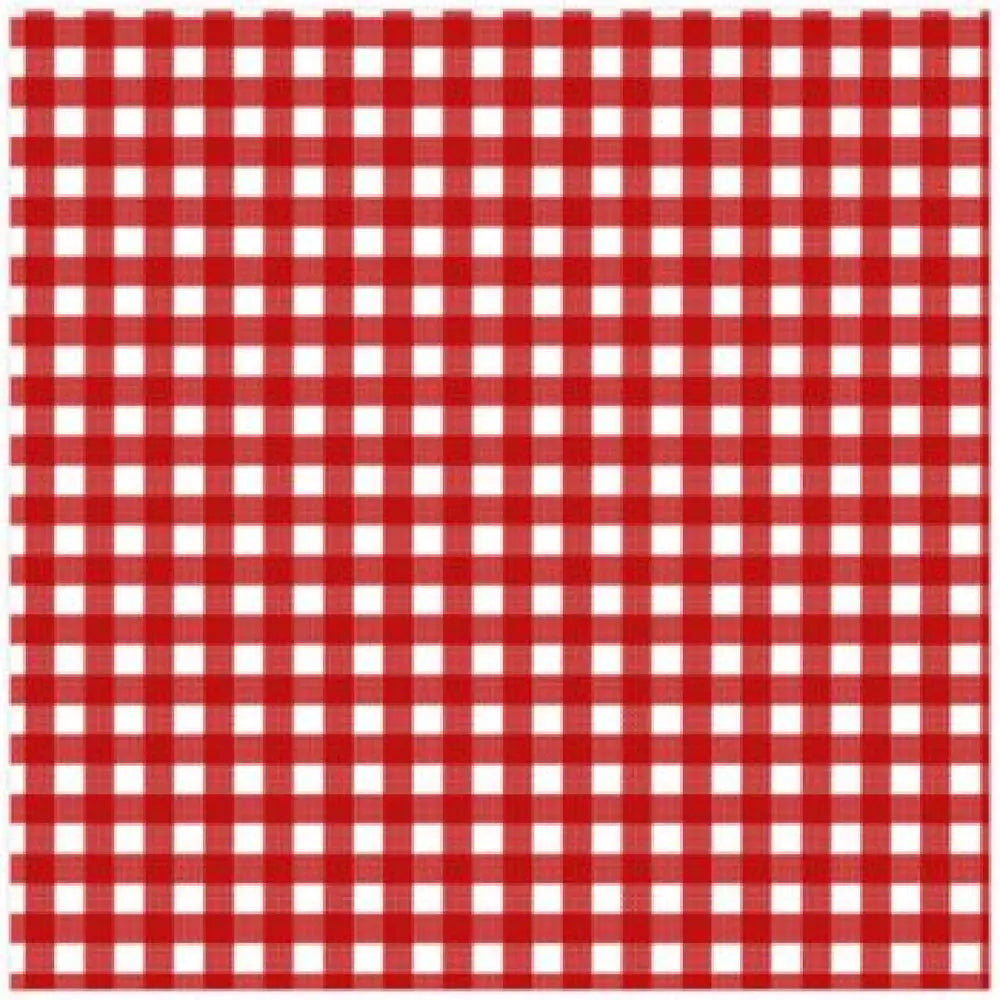 20 Serviettes en Papier 33x33cm - CARREAUX VICHY ROUGES