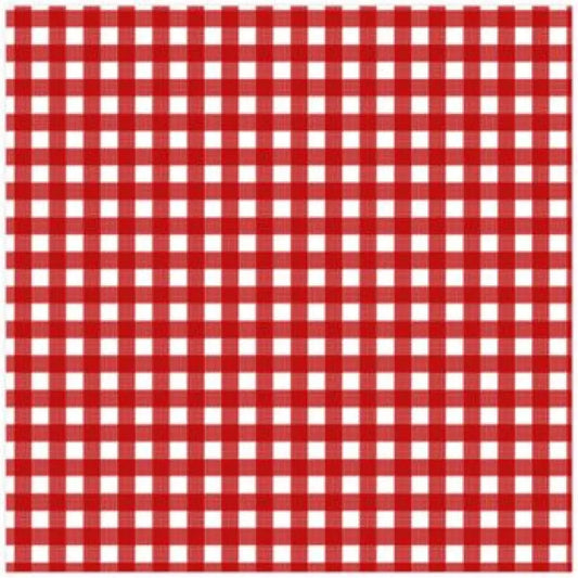 20 Serviettes en Papier 33x33cm - CARREAUX VICHY ROUGES