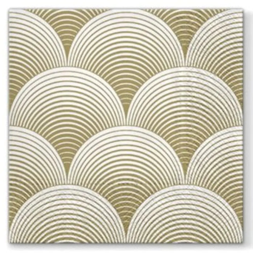 20 Serviettes en Papier 33x33cm - EVENTAILS OR