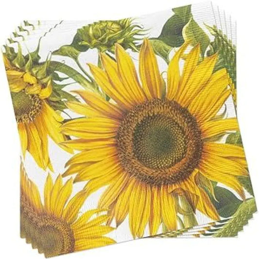 20 Serviettes en Papier 33x33cm - Tournesol