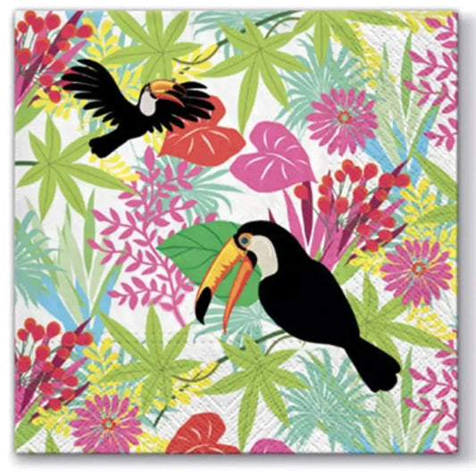 20 Serviettes en Papier 33x33cm - TOUCANS