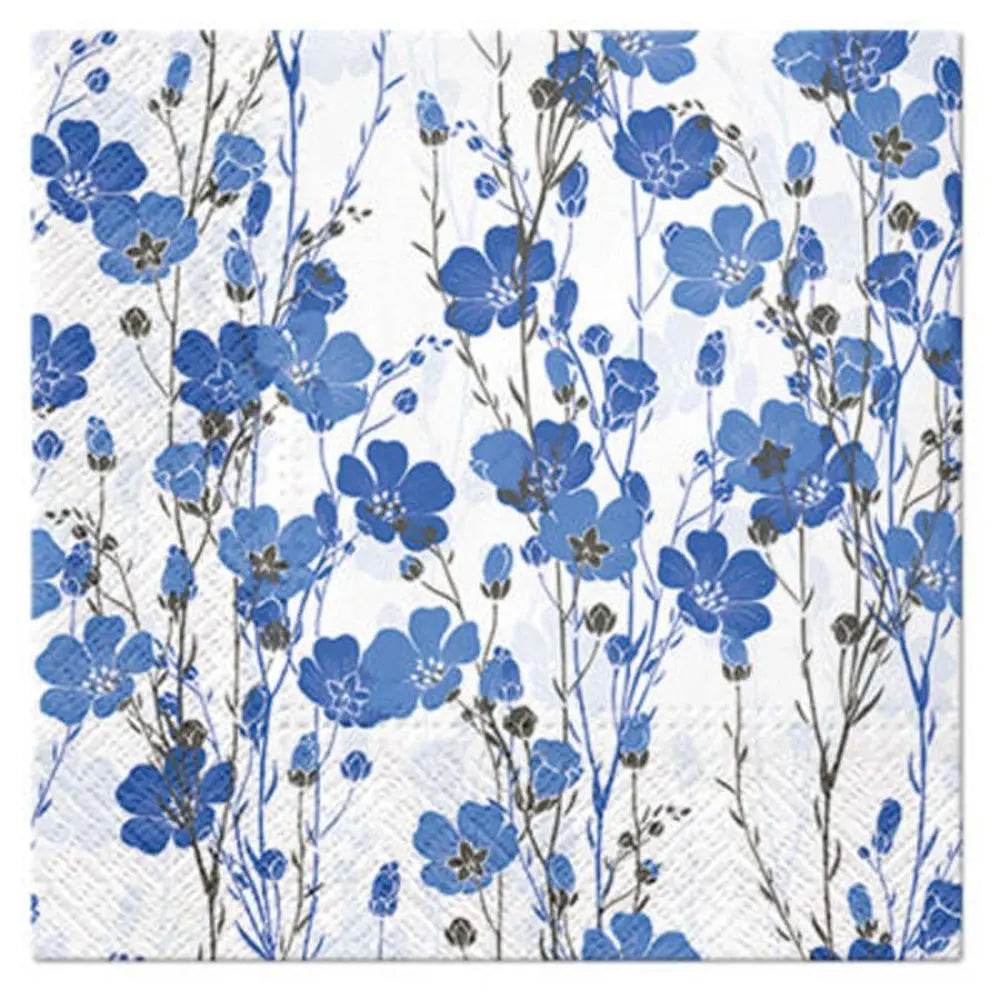 20 Serviettes en Papier 33x33cm - Lin Bleu