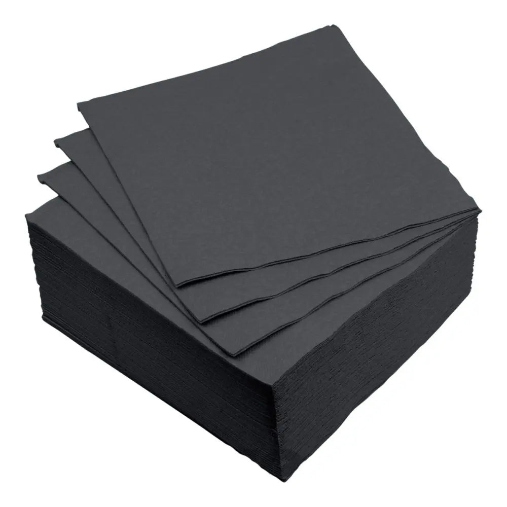 40 Serviettes en Papier 2 plis - 38x38cm / Noir