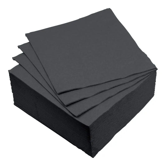 40 Serviettes en Papier 2 plis - 38x38cm / Noir
