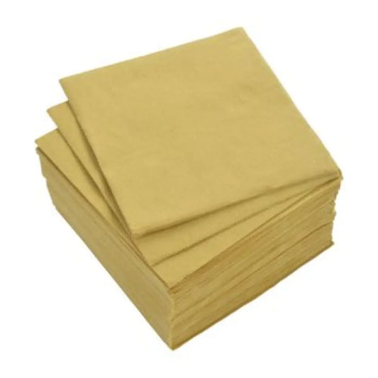 40 Serviettes en Papier 2 plis - 38x38cm / Or