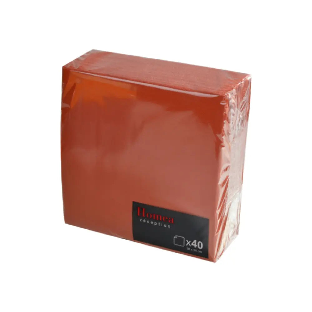 40 Serviettes en Papier 2 plis - 38x38cm / Terracotta