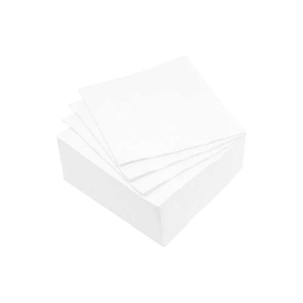 40 Serviettes Cocktail Micro-Gaufrées - 25x25cm / Blanc