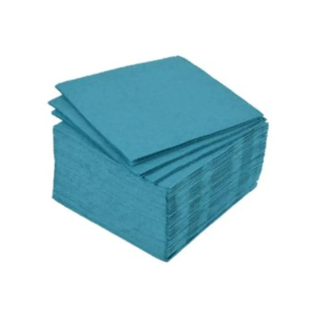 40 Serviettes Cocktail Micro-Gaufrées - 25x25cm / Emeraude