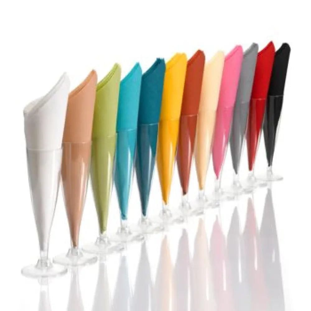 40 Serviettes Cocktail Micro-Gaufrées - 25x25cm / Gris