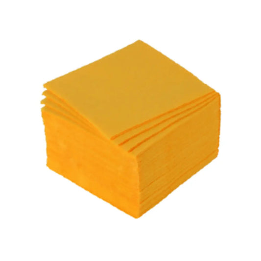 40 Serviettes Cocktail Micro-Gaufrées - 25x25cm / Jaune Moutarde