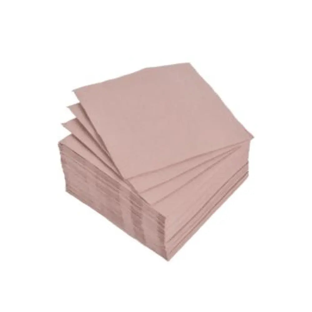40 Serviettes Cocktail Micro-Gaufrées - 25x25cm / Blush