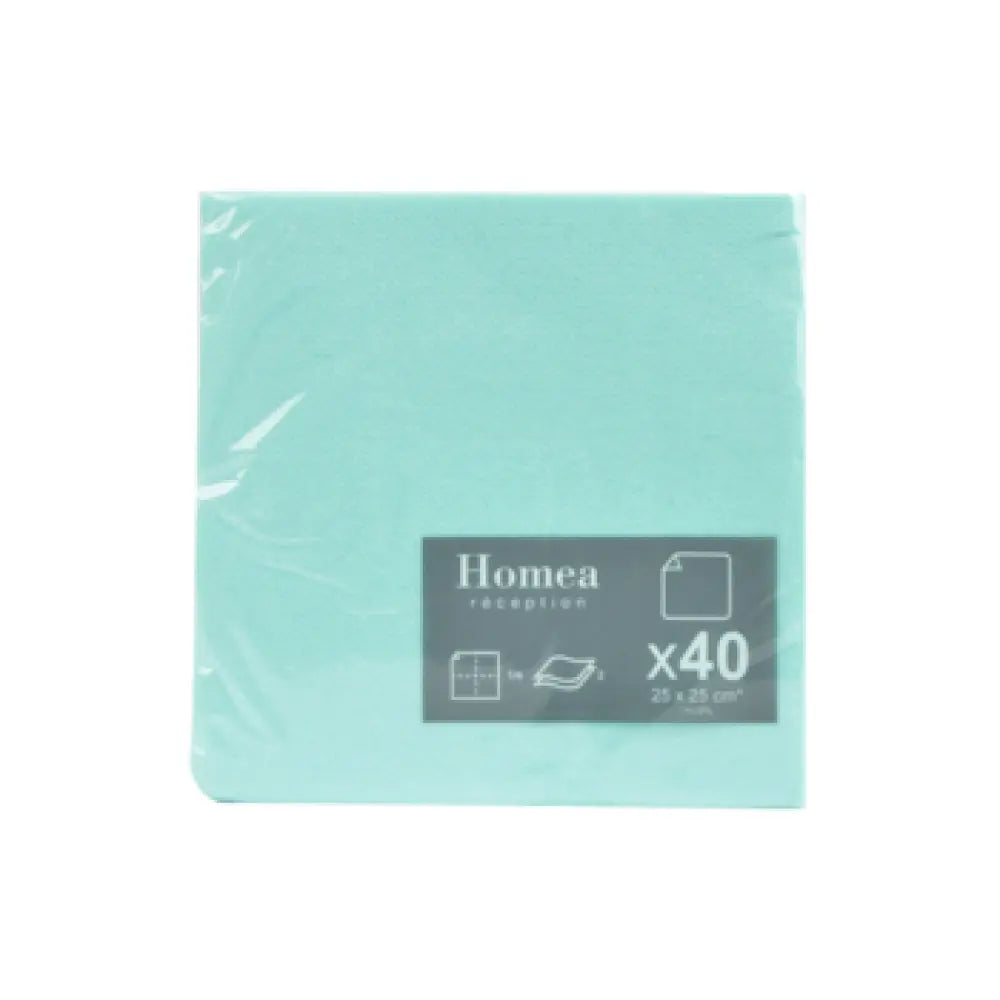 40 Serviettes Cocktail Micro-Gaufrées - 25x25cm / Sauge