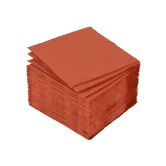 40 Serviettes Cocktail Micro-Gaufrées - 25x25cm / Terracotta