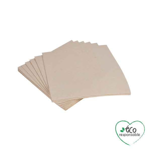 SET DE 20 SERVIETTES EN PULPE DE BAMBOU 3 PLIS 33*33CM NATUREL