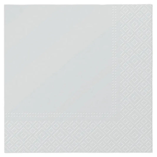 SET DE 20 SERVIETTES EN PAPIER 3 PLIS 33*33CM ARGENT