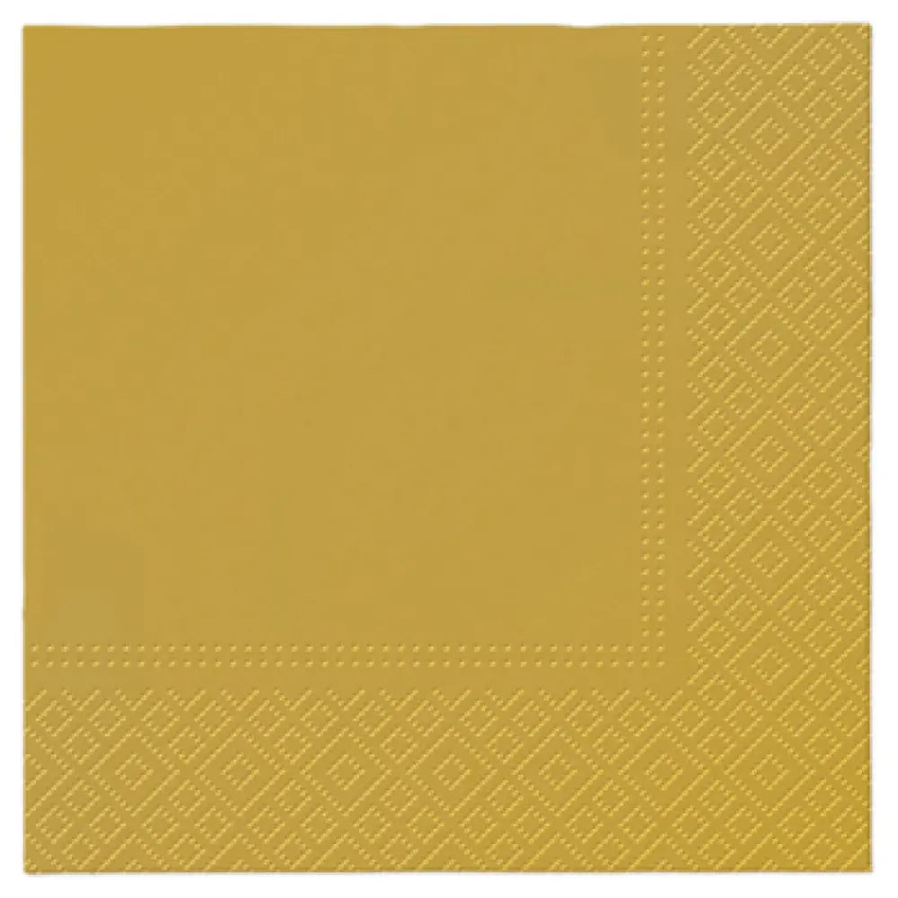 SET DE 20 SERVIETTES EN PAPIER 3 PLIS 33*33CM OR