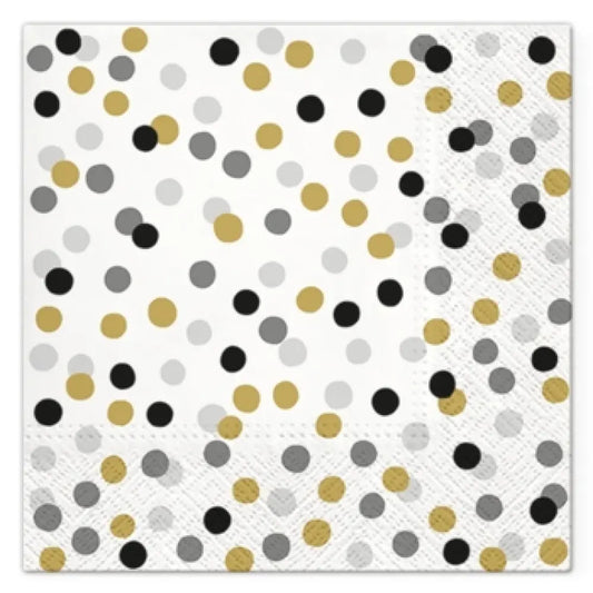 20 Serviettes en Papier 33x33cm - CONFETTIS EN FOLIE