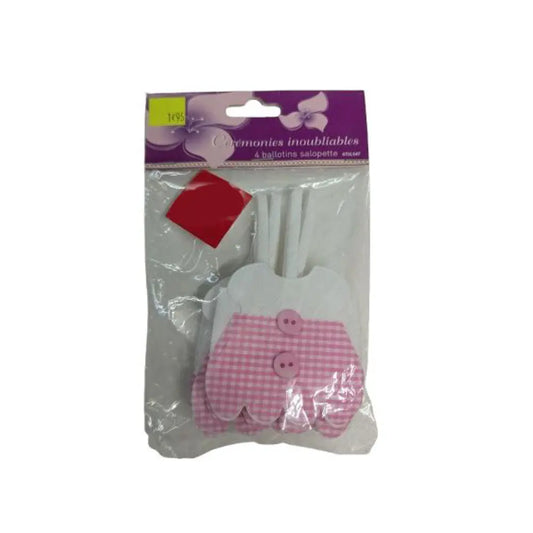 4 Ballotins "Salopette" Rose