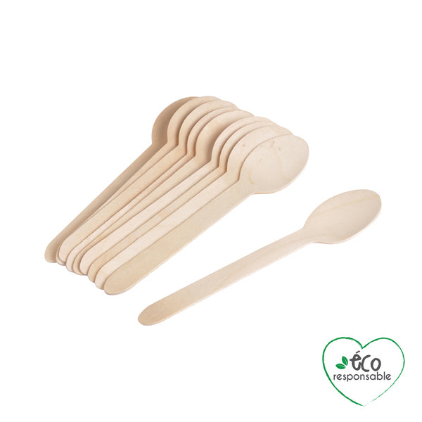 SET DE 12 CUILLERES EN BOIS 16 CM