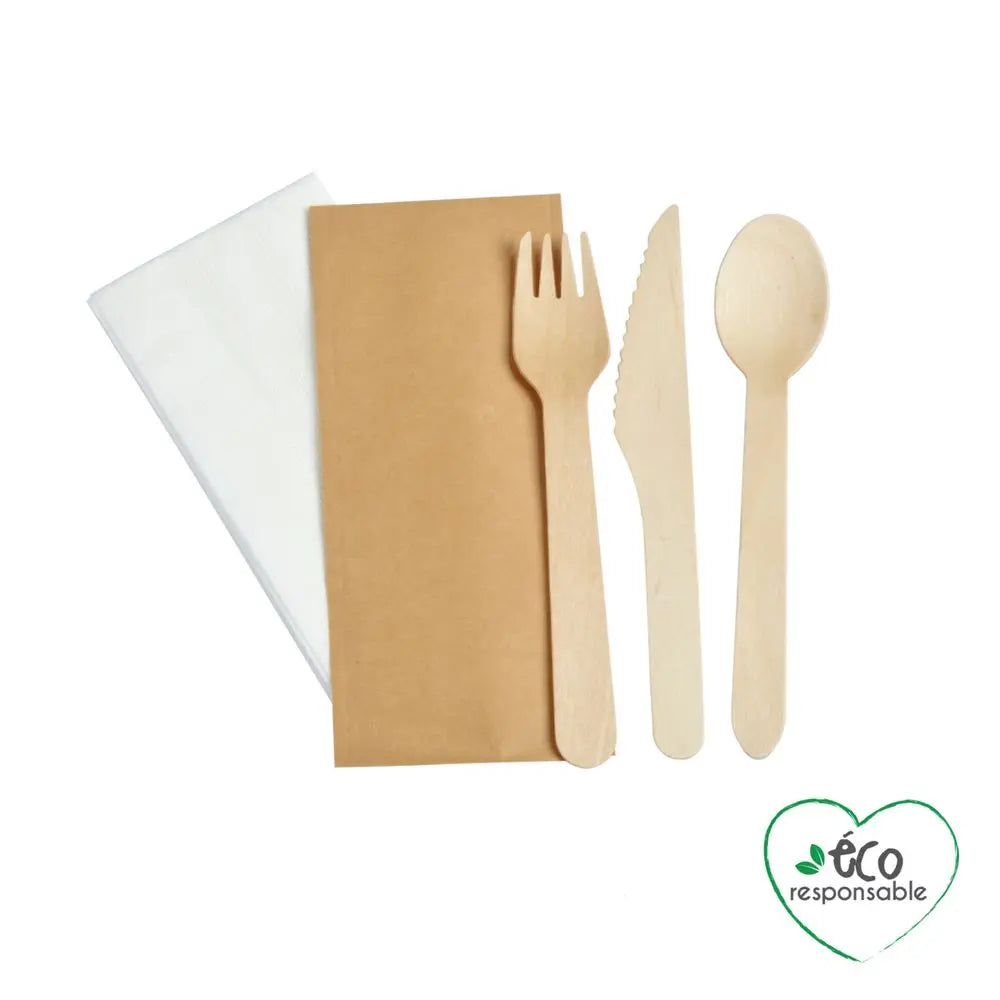 6 Sets Individuels de Couverts (Cuillère+Couteau+Fourchette+Serviette)