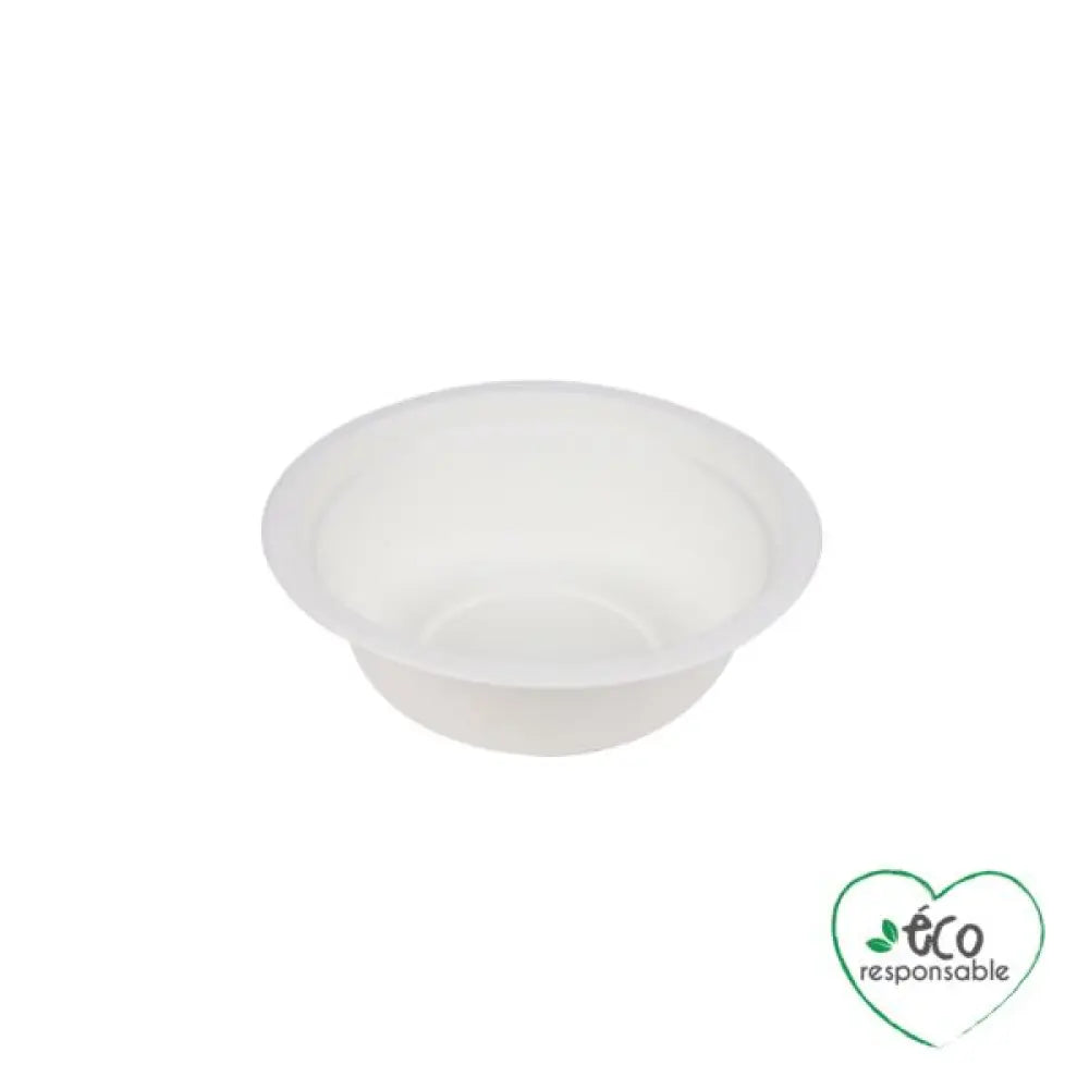 12 Bols Ronds en Canne à Sucre 350ml - BLANC