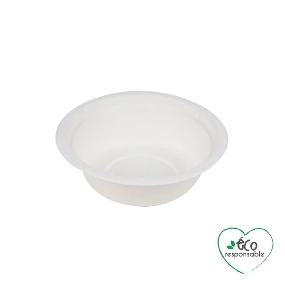 12 Bols Ronds en Canne à Sucre 950ml - BLANC