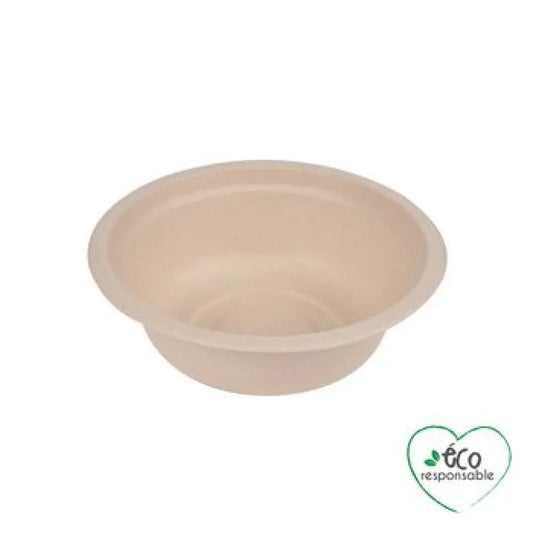 12 Bols Ronds en Canne à Sucre 950ml - NATUREL