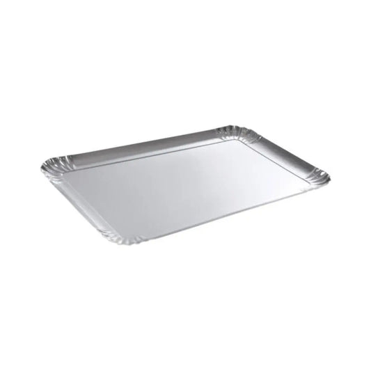 3 Plateaux Rectangles en Carton 28x42cm - ARGENT