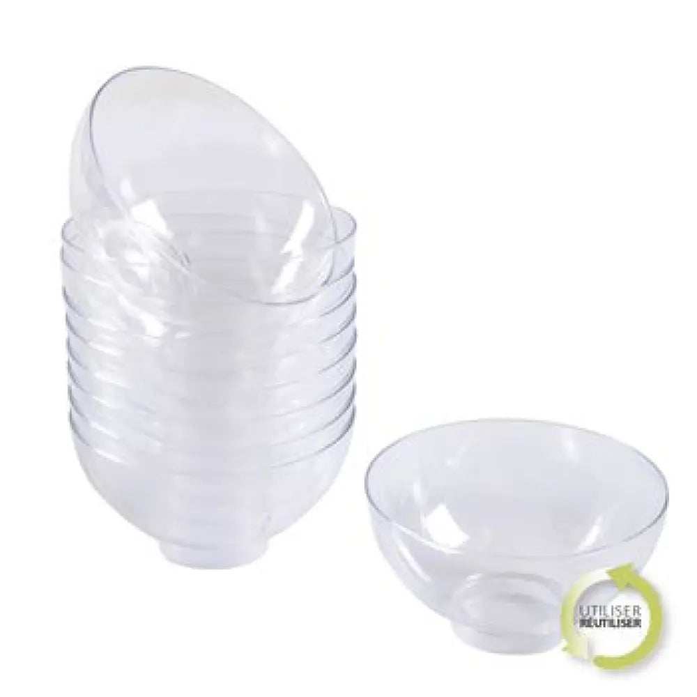 25 Verrines en Plastique Réutilisable Bol 50ml - TRANSPARENT