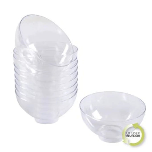 25 Verrines en Plastique Réutilisable Bol 50ml - TRANSPARENT