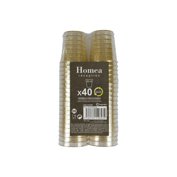 SET DE 40 MINI VERRINES 30ML PAILLETE OR