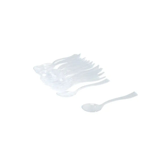 25 Mini Cuillères Réutilisables en Plastique - TRANSPARENT H10CM