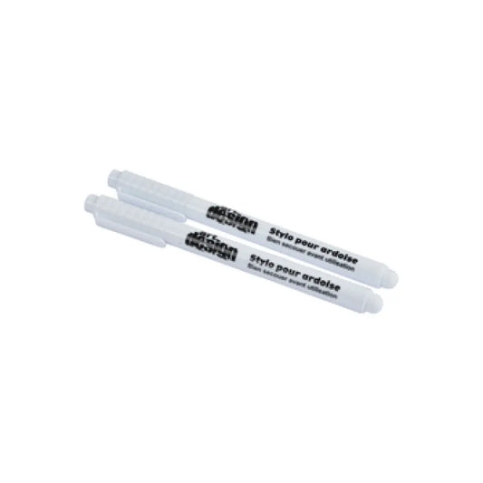 SET DE 2 STYLOS ARDOISE ENCRE BLANCHE EFFACABLE