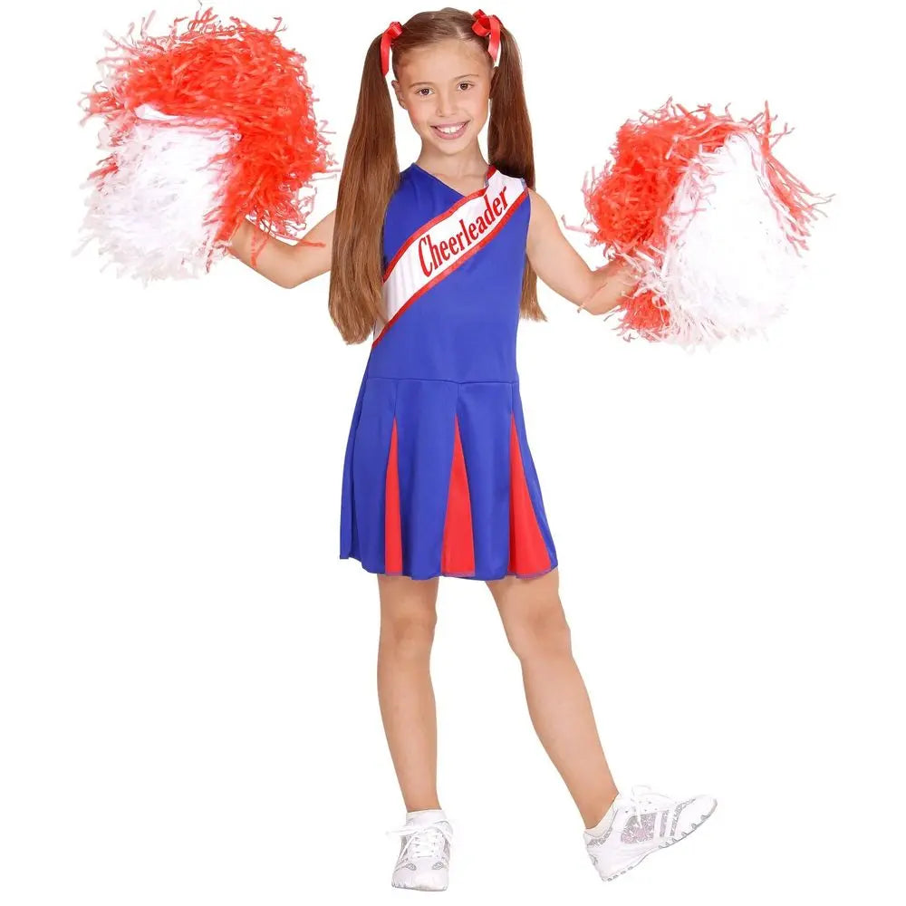 Costume Pom Pom Girl - Bleu/Rouge - 2-3 ans