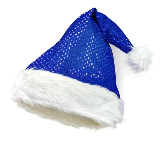 Bonnet de Noël Bleu Paillettes
