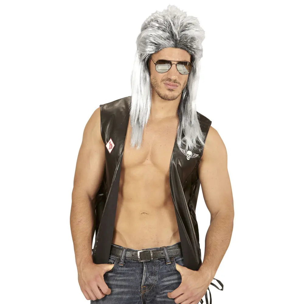 Perruque Vokuhila Grise