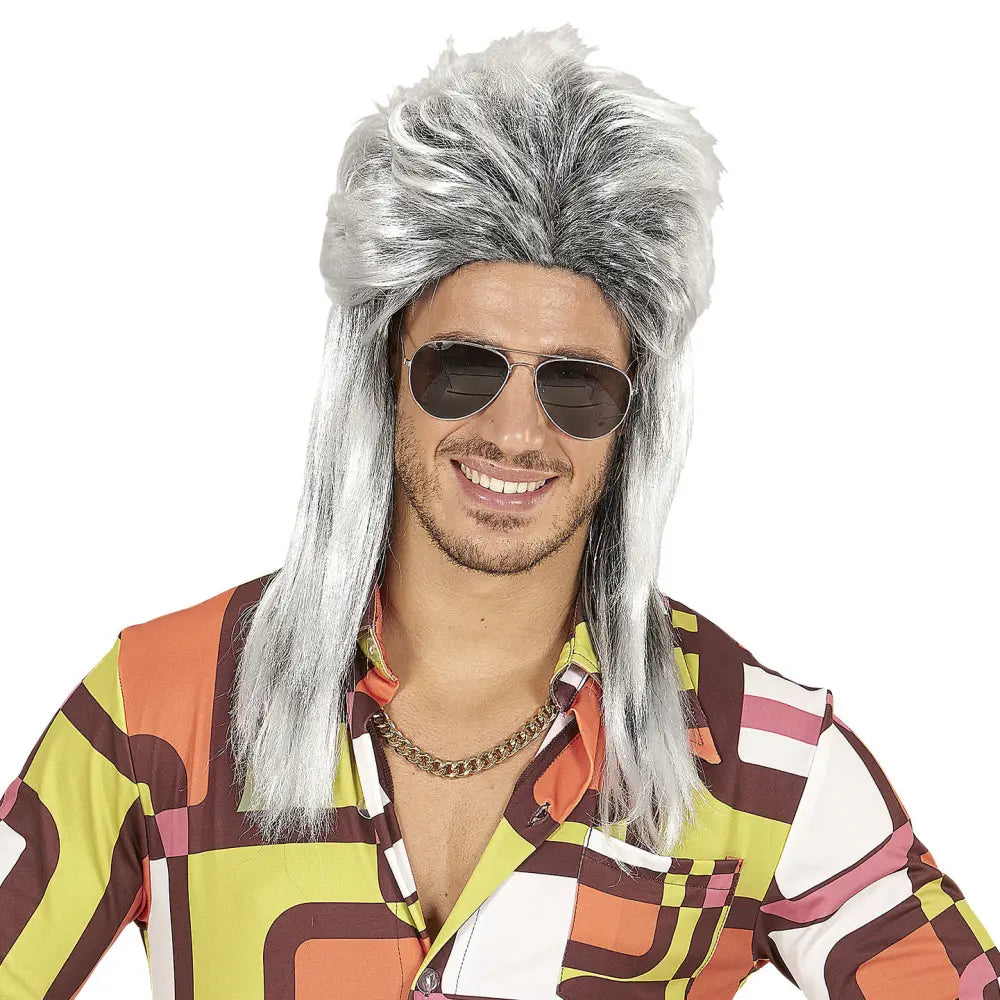 Perruque Vokuhila Grise