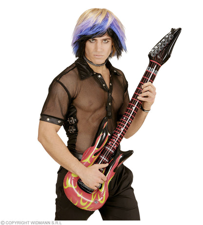 GUITARE AVEC FLAMME GONFLABLE DE ROCK STAR 105 cm