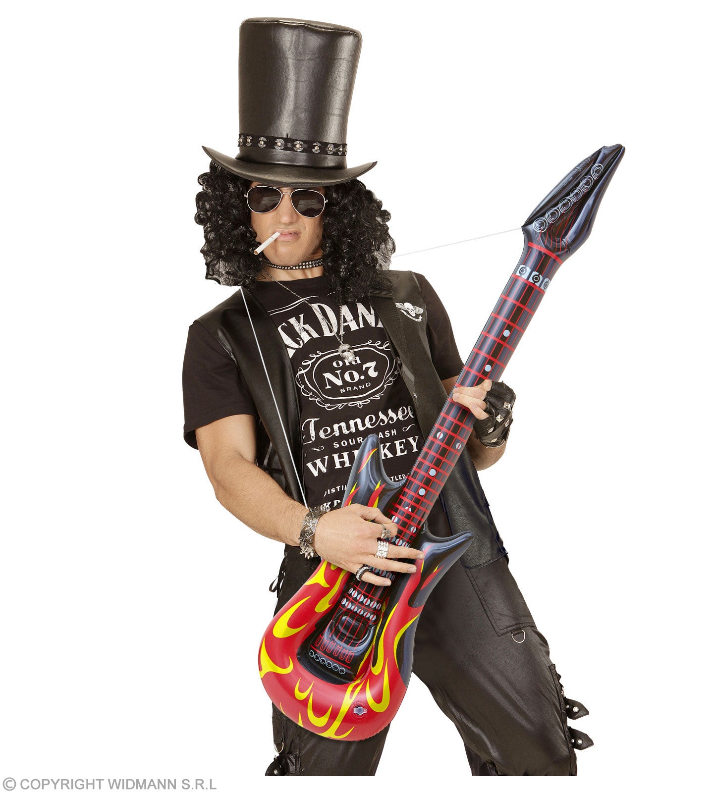 GUITARE AVEC FLAMME GONFLABLE DE ROCK STAR 105 cm